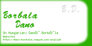 borbala dano business card